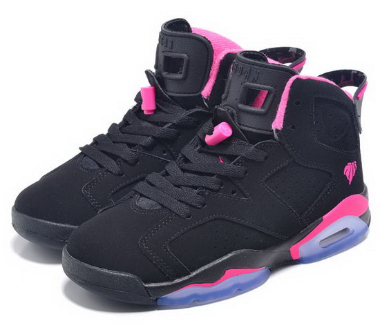 Womens Air Jordan Retro 6 Black Pink 2 Factory Outlet